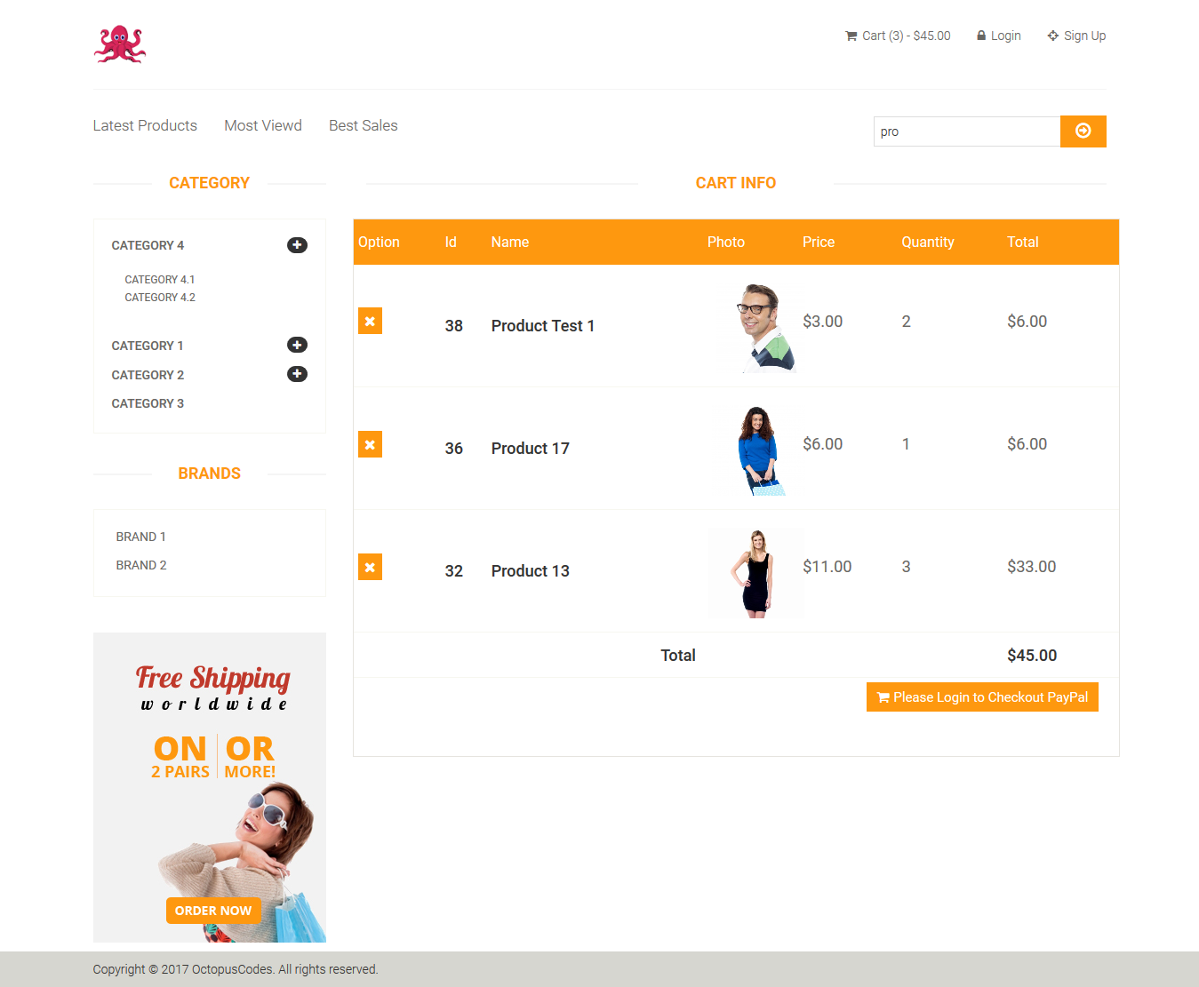 Angular 2 Shopping Cart Angular 2 & CodeIgniter REST API by octopuscodes